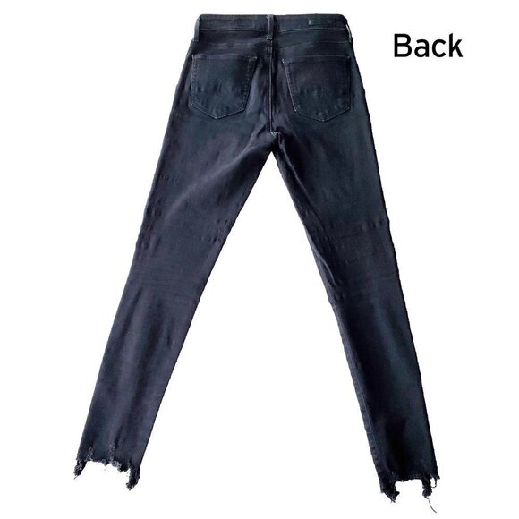AG Adriano Goldschmied Farrah Black High Rise Ankle Skinny Jeans Raw Goth 25R - Picture 3 of 16